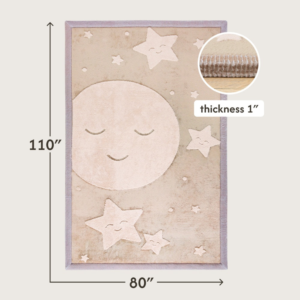 Hakuna Matte - CloudSoftRise Play Mat 3D Carpet - Moon & Stars 280 x 200 x 2.5 cm