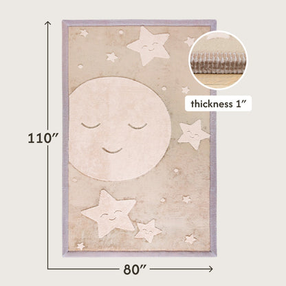 Hakuna Matte - CloudSoftRise Play Mat 3D Carpet - Moon & Stars 280 x 200 x 2.5 cm