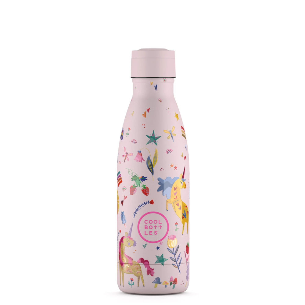 Cool Bottles - Kids Triple-Insulated Water Bottle - Funny Unicorns 350ml