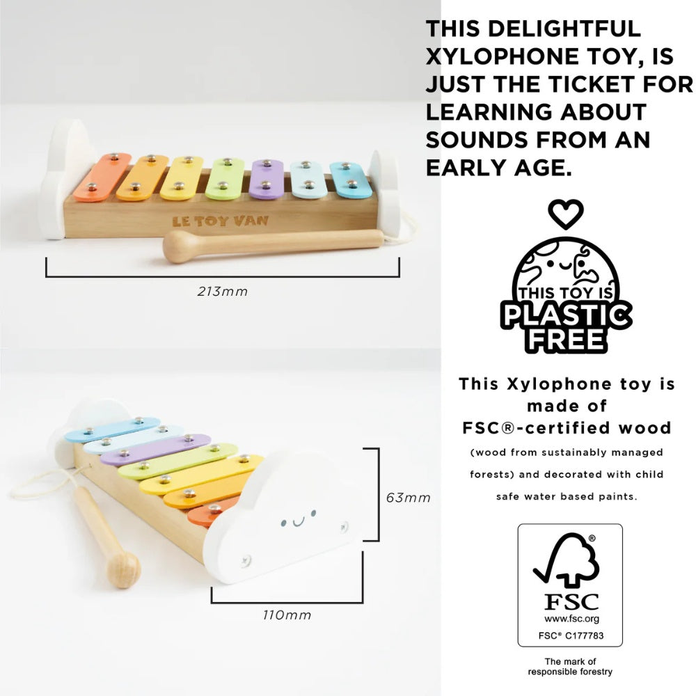 Le Toy Van - Wooden Rainbow Xylophone - 2pcs