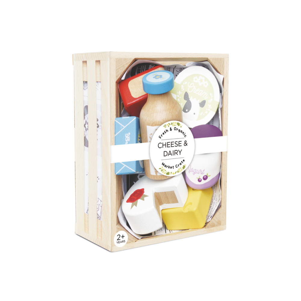 Le Toy Van - Wooden Cheese & Dairy Food Crate - 8pcs
