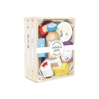 Le Toy Van - Wooden Cheese & Dairy Food Crate - 8pcs