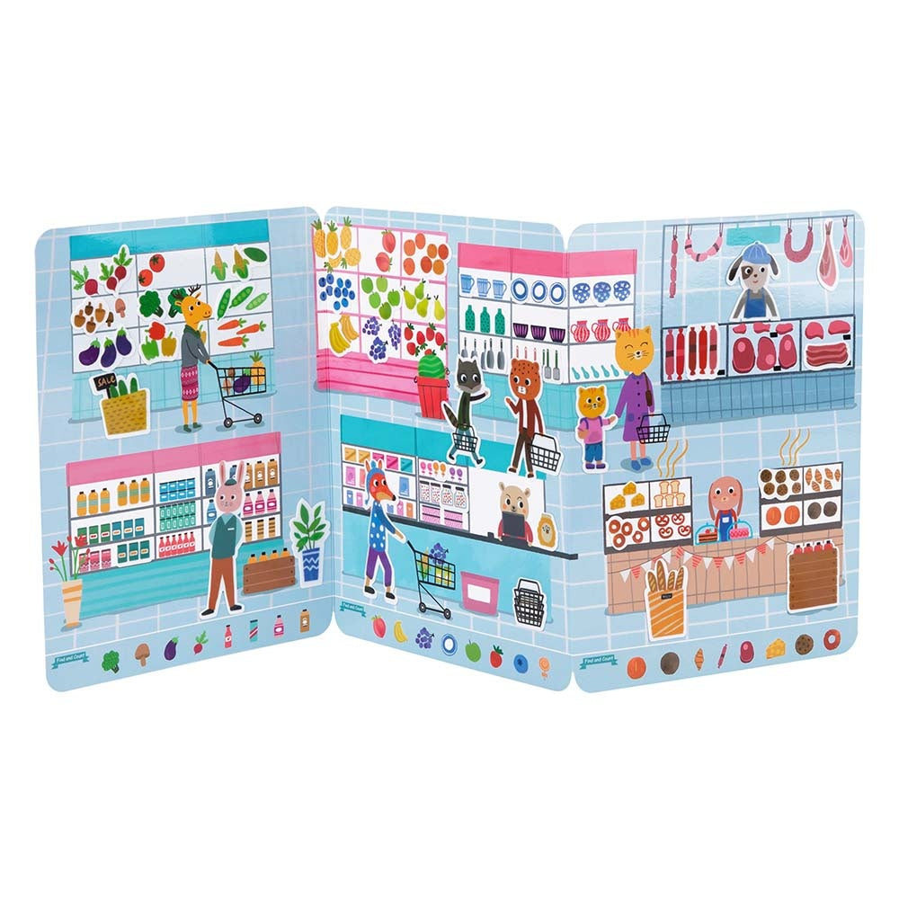 TookyToy - Silicone Sticker Book - Animal Market