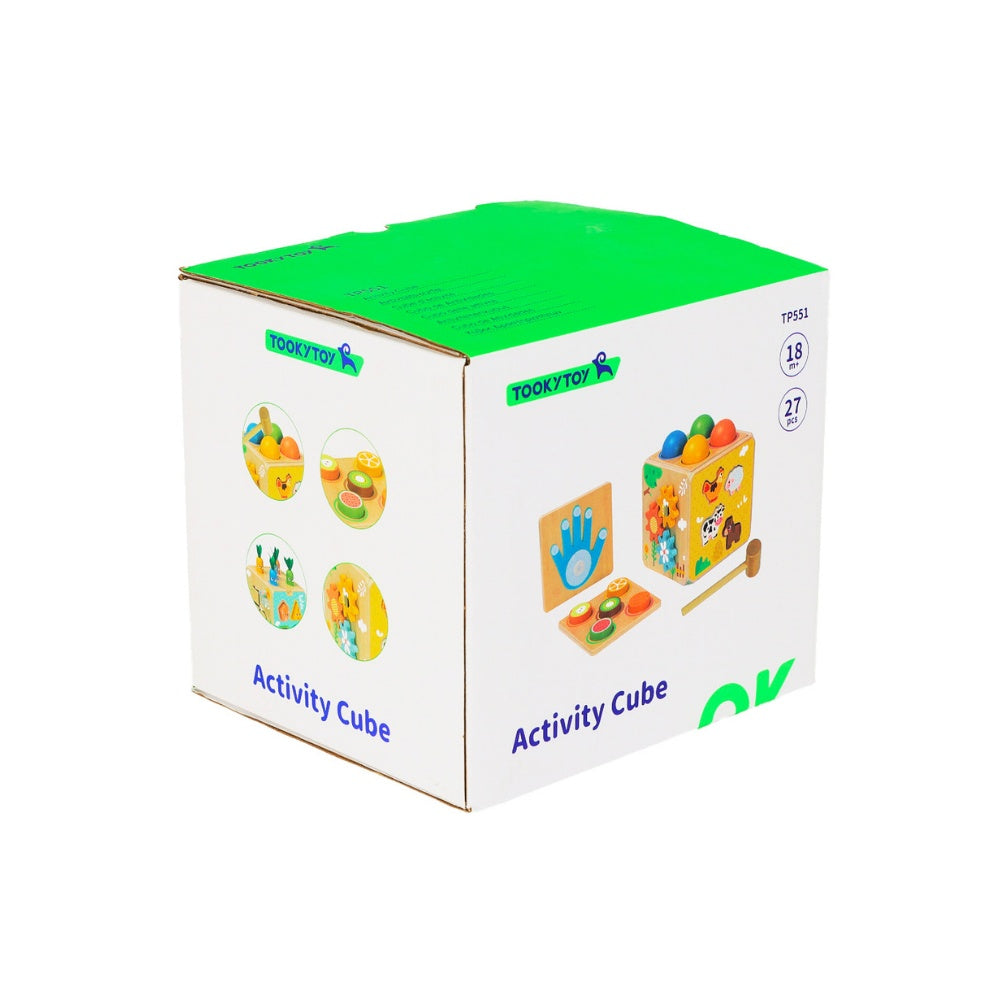 TookyToy - Wooden Play Cube Activity Toy