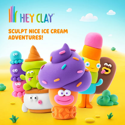 Hey Clay - Modelling Air-Dry Clay with Fun Interactive App - Nice Ice Cream, 15 cans