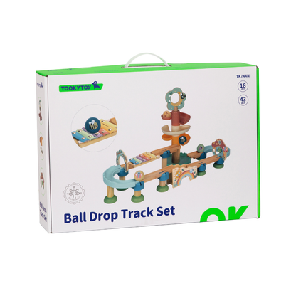 TookyToy - Montessori Multi-Activity Ball Drop Track Toy - 43 Pieces