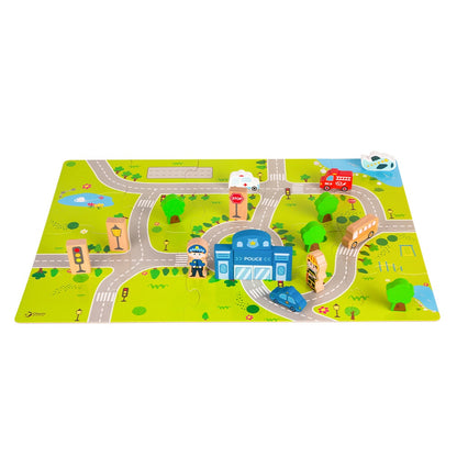 Classic World - Wooden City Building Blocks Set - 120 Pieces