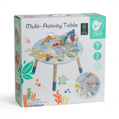 Classic World - Wooden Multi-Activity Table - Ocean-themed