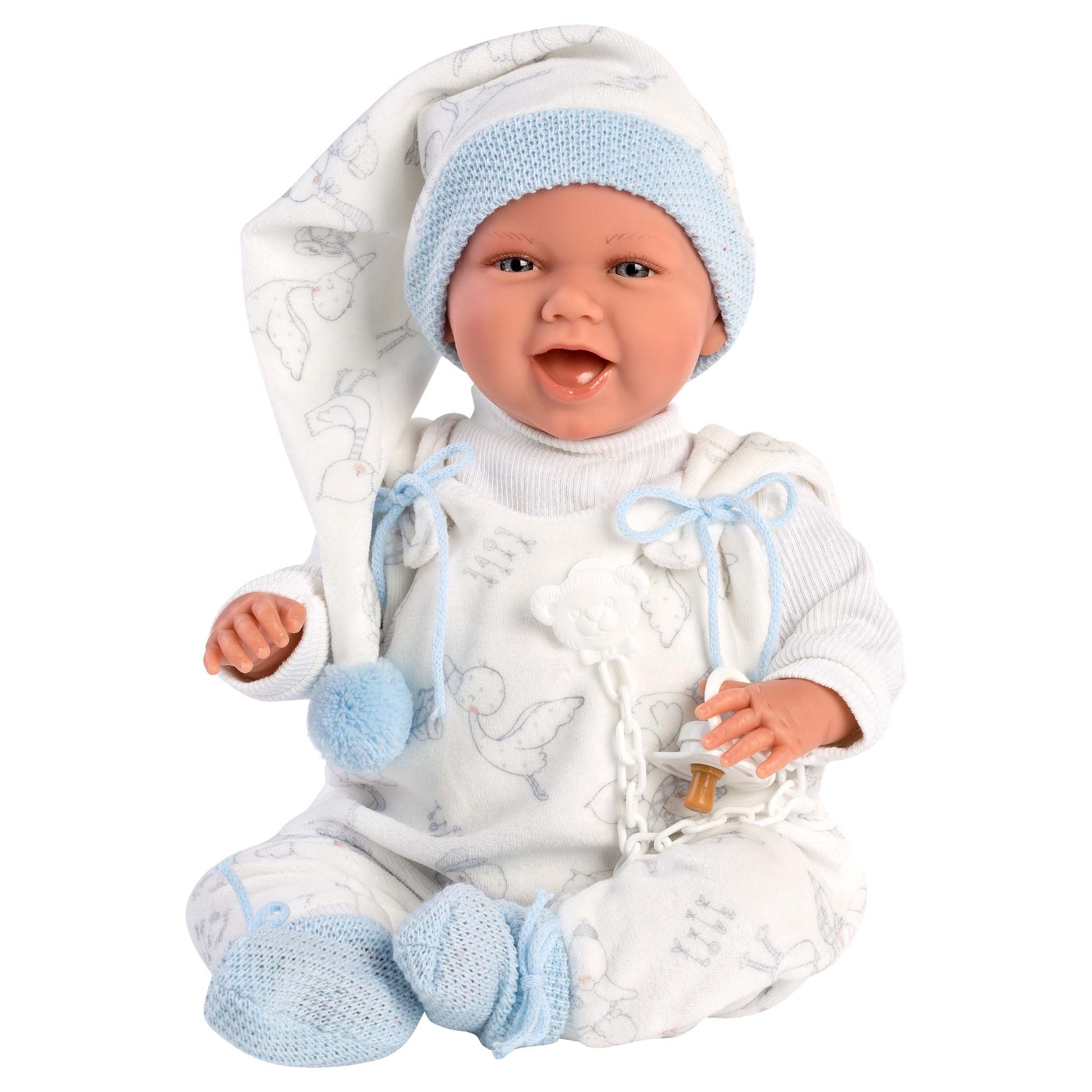 Llorens - Baby Boy Doll with Laughing Mechanism Clothing & Baby Swing: Mimo - 42cm - Motherhood