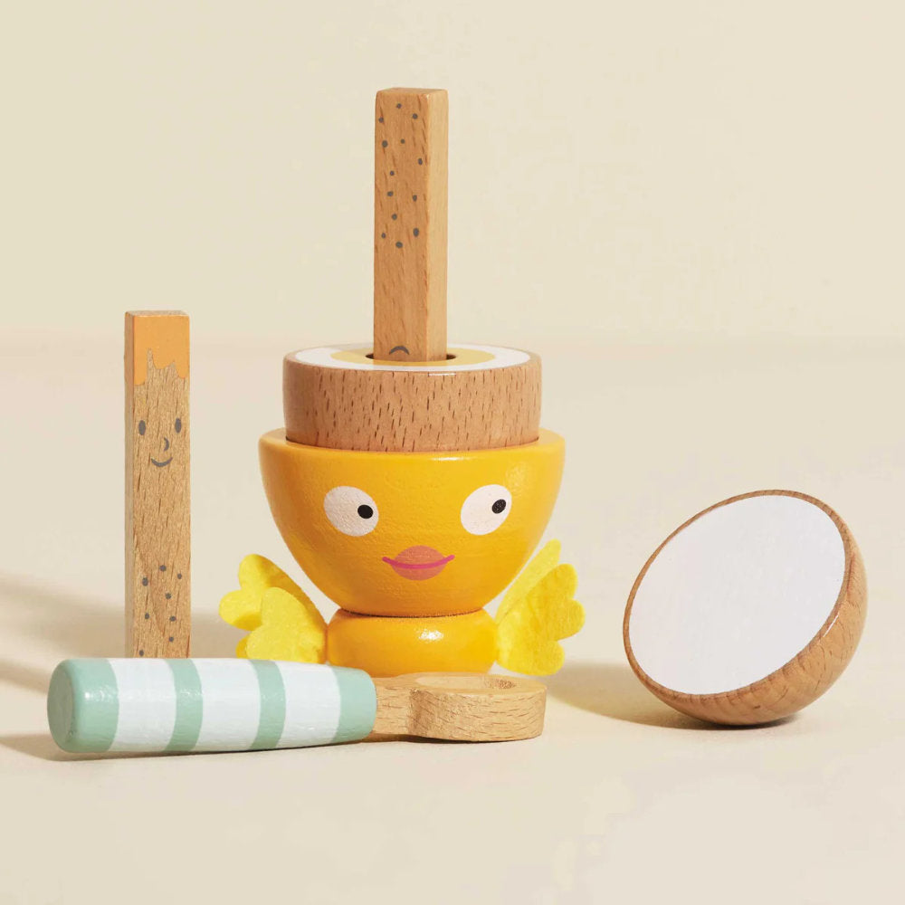 Le Toy Van - Wooden Egg Cup & Soldiers - 6pcs