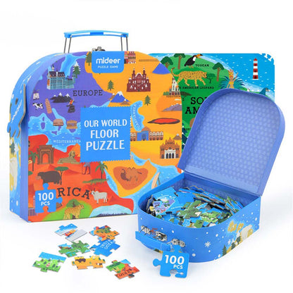 Mideer - Gift Box Jigsaw Puzzle for Kids - Our World - 100 Pieces