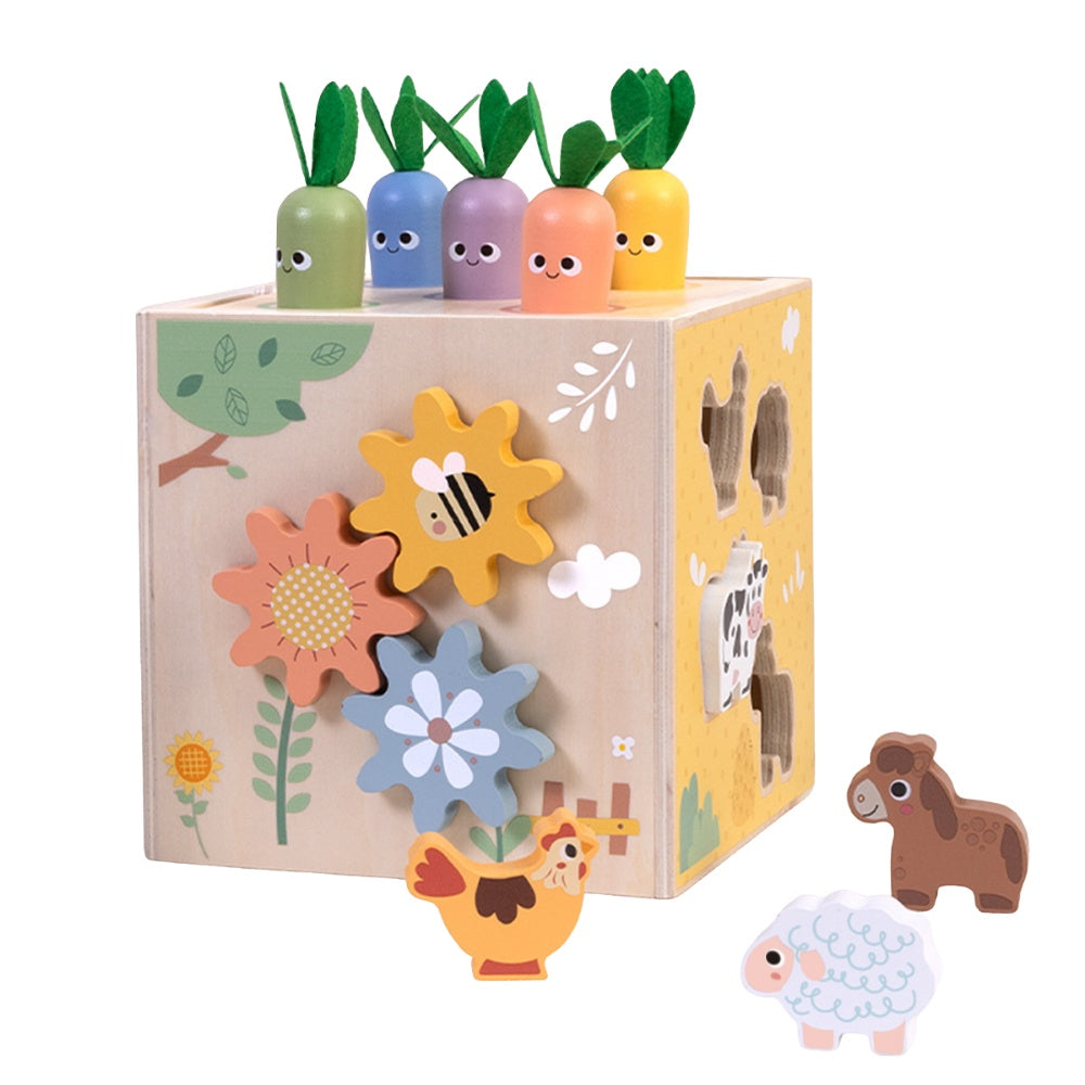TookyToy - Wooden Play Cube Activity Toy