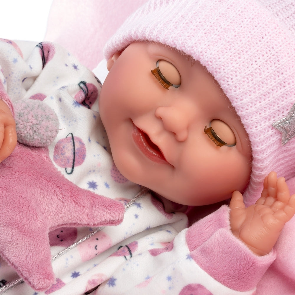 Llorens - Baby Girl Doll with Crying Mechanism, Clothing & Cushion: Heidi - 42cm