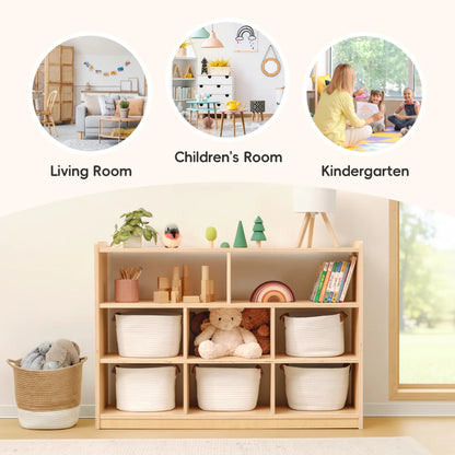 TookyToy - Wooden Shelf and Toy Storage for Kids Room: Open Plywood 90x113cm