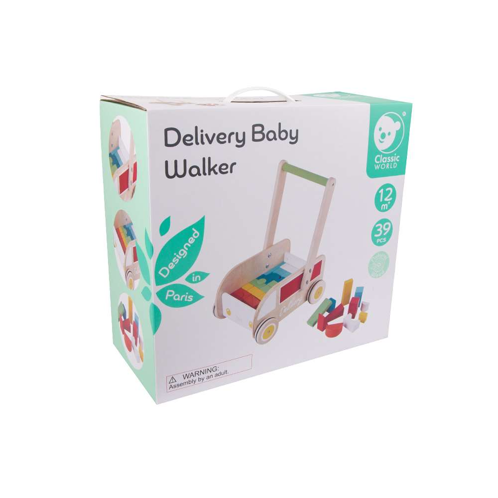 Classic World - Baby Walker with Building Blocks