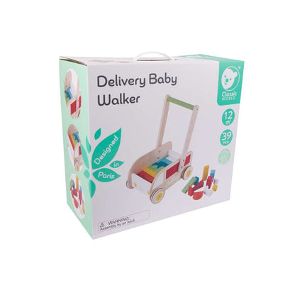 Classic World - Baby Walker with Building Blocks