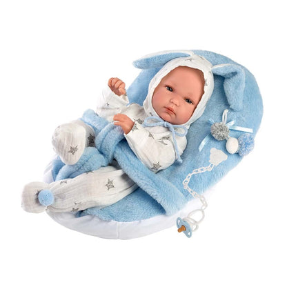 Llorens - Anatomically Correct Baby Boy Doll with Clothing & Carrier Seat: Bimbo - 35cm