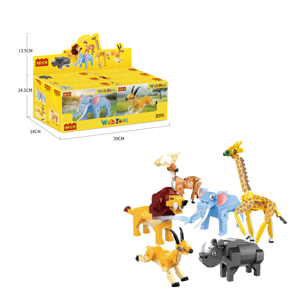 Cogo - Building Block Set - Wildlife Explorer - 6 Animals 92-102 Pieces