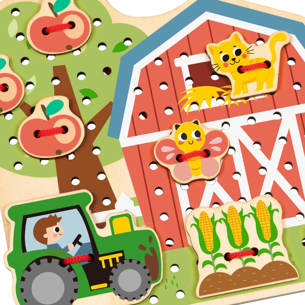 hi Pando - Wooden Threading Board - Farm Themed - 23pcs