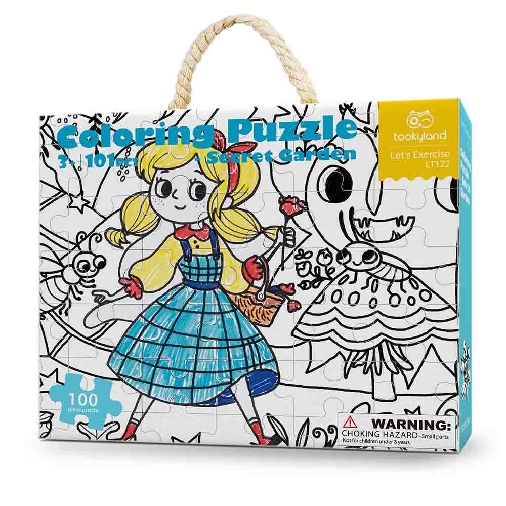 TookyToy - Colouring Puzzle - Secret Garden - 100pcs - Motherhood