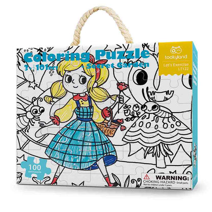 TookyToy - Colouring Puzzle - Secret Garden - 100pcs - Motherhood