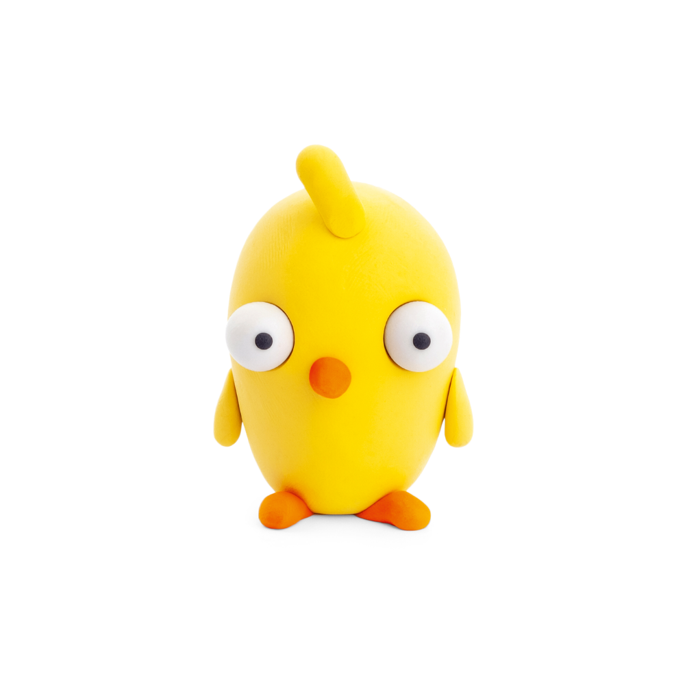 Hey Clay - Modelling Air-Dry Clay with Fun Interactive App - Chick, series Farm Birds, 3 cans