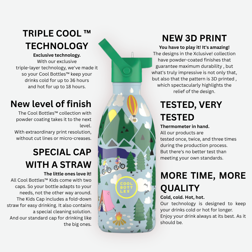 Cool Bottles - Kids Triple-Insulated Water Bottle - Fly Free 500ml
