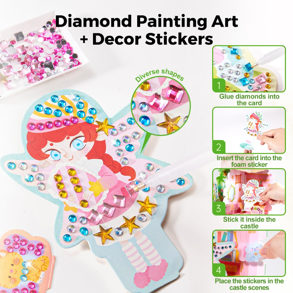 Jar Meló - Diamond Art Dollhouse - Fairy Castle Craft & Play Set