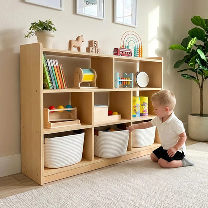 TookyToy - Wooden Shelf and Toy Storage for Kids Room: Open Plywood 90x113cm
