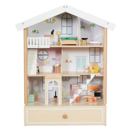 Classic World - Pretend & Play - Happy Villa Dollhouse with Furniture