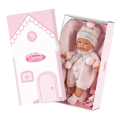 Llorens - Baby Girl Doll with Crying Mechanism, Clothing & Blanket: Joelle - 38cm