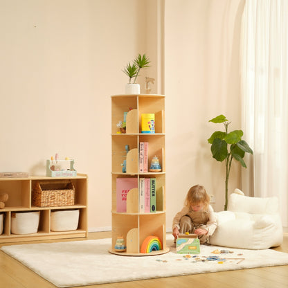 TookyToy - Rotating Bookshelf, Standing Bookcase for Kids Room