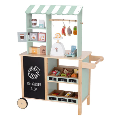 TookyToy - Pretend Play Wooden Grocery Store with Accessories