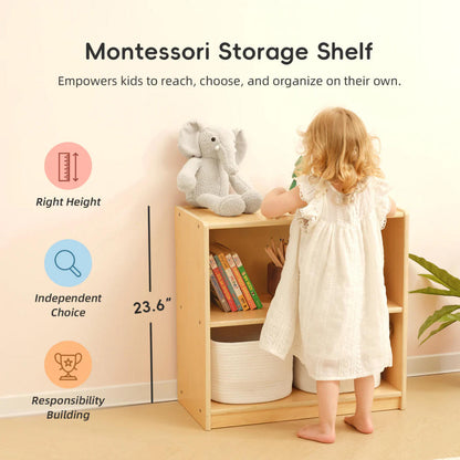 TookyToy - Wooden Shelf and Toy Storage for Kids Room: Plywood 60x63cm