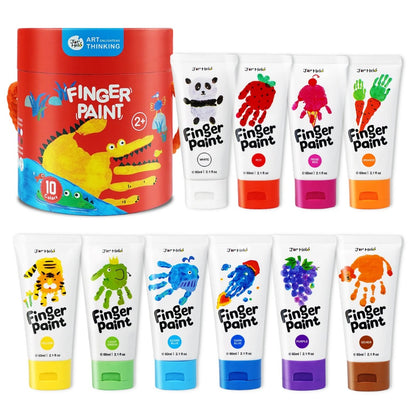 Jar Meló - Finger Paint - Non-Toxic & Safe for Kids - 10 Colours
