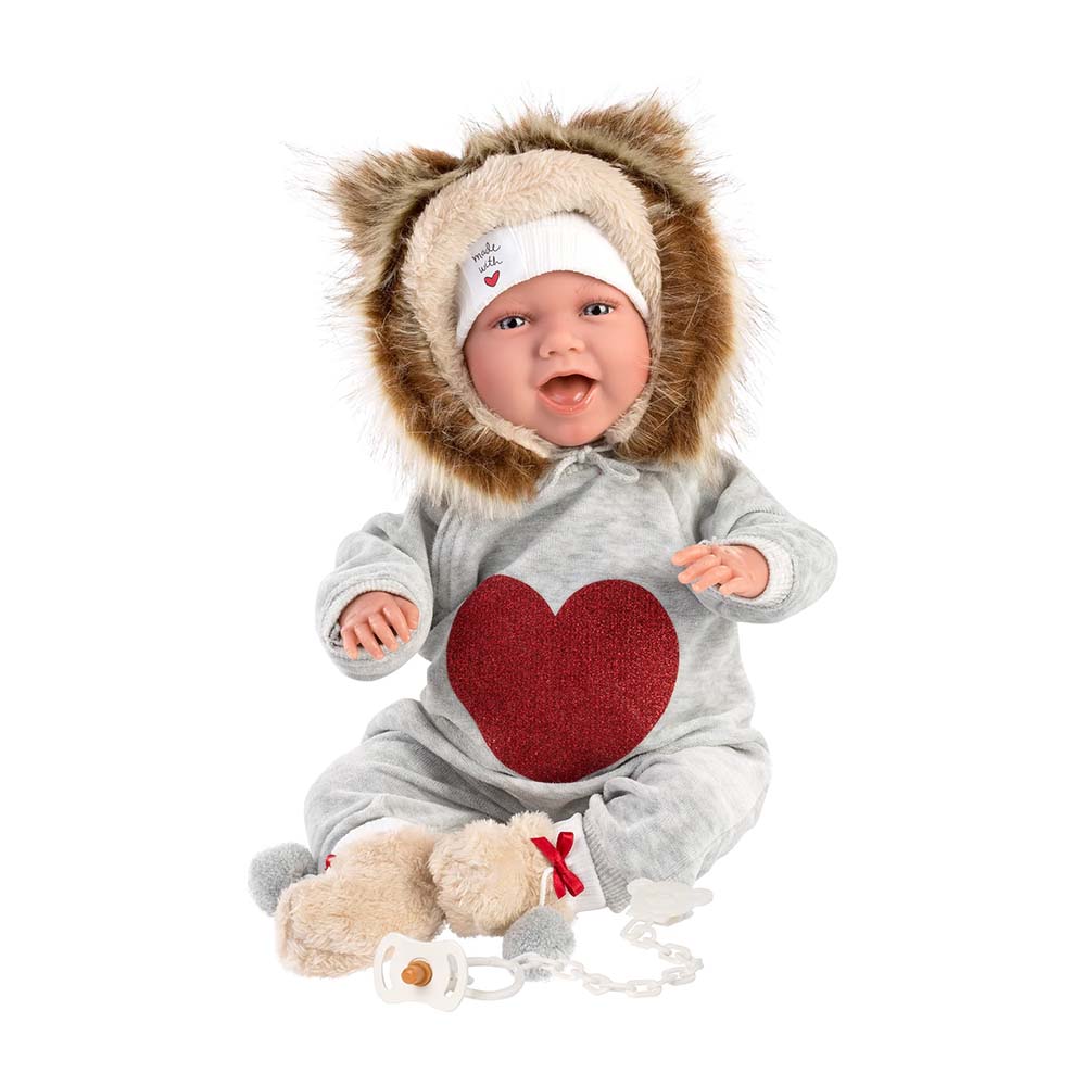 Llorens - Baby Girl Doll With Clothing And Accessories: Mimi Sonrisas Baby With Lion Pijama- 42cm (Laughing Mechanism)
