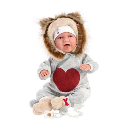 Llorens - Baby Girl Doll With Clothing And Accessories: Mimi Sonrisas Baby With Lion Pijama- 42cm (Laughing Mechanism)