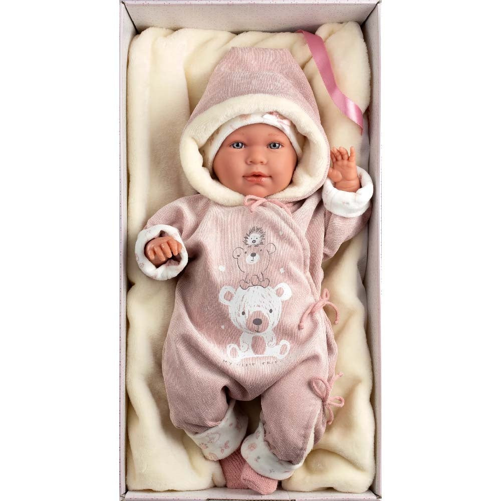 Llorens - Baby Girl Doll with Crying Mechanism, Clothing & Cushion: Lala - 42cm