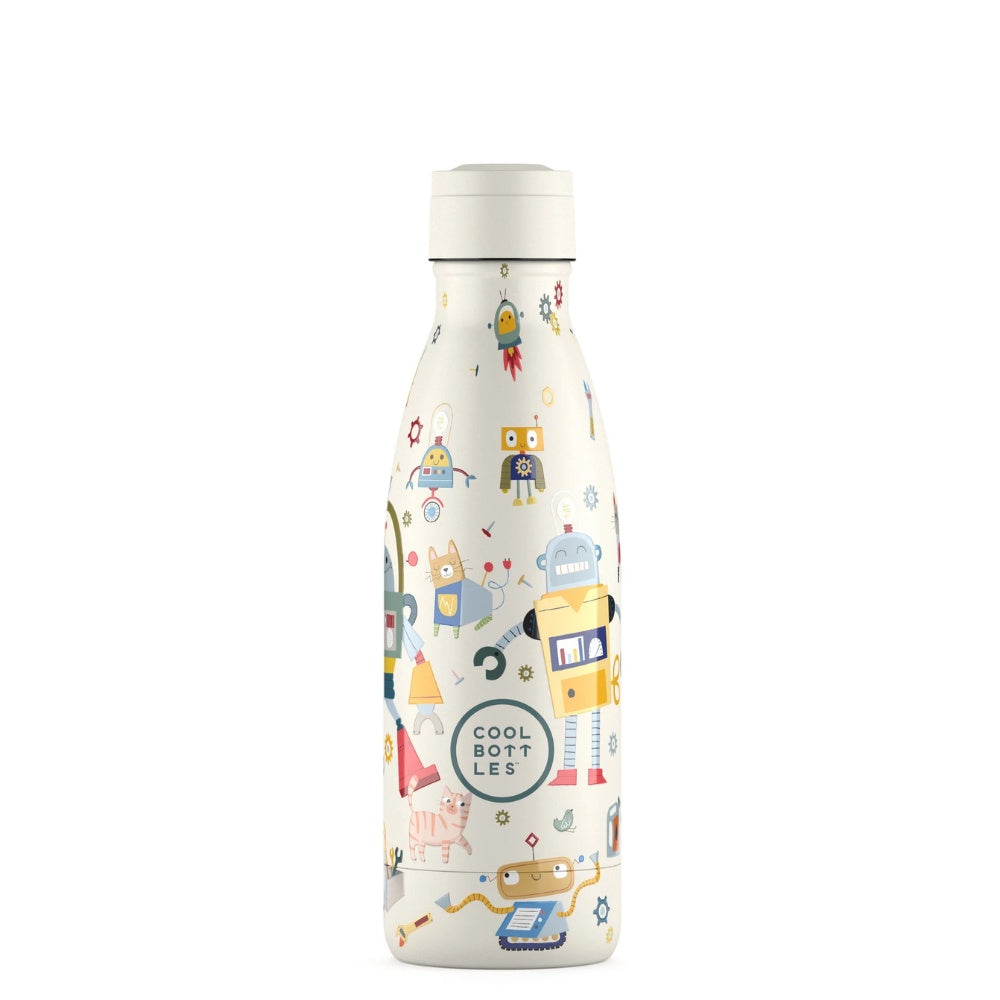 Cool Bottles - Kids Triple-Insulated Water Bottle - Messy Robots 350ml