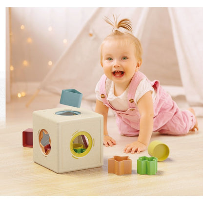 Quercetti - Shape Sorting Activity Cube - Eco-friendly Educational Toy