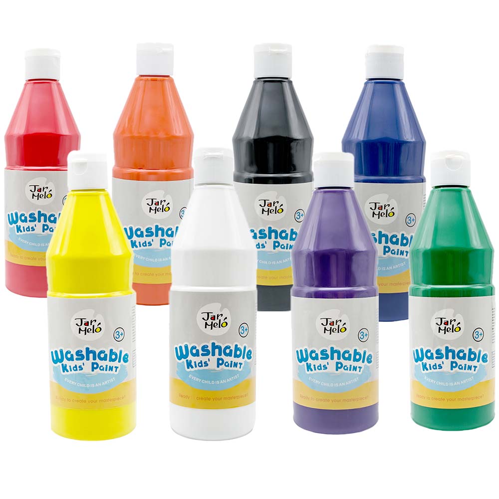 Jar Meló - Washable Paint Set for Kids - Non-Toxic Tempera Paint - 8 x 500ml
