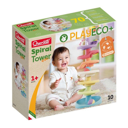 Quercetti - Eco-Friendly Spiral Tower Ball Run Baby Toy
