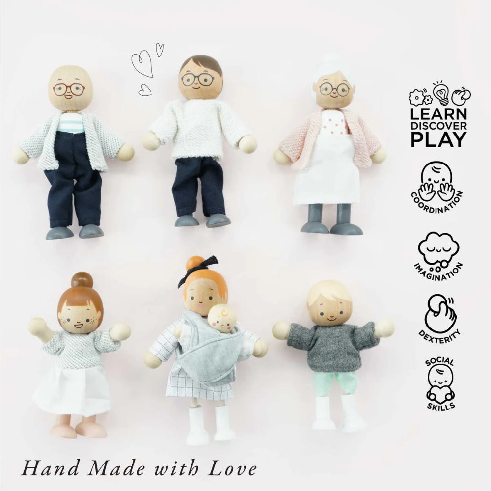 Le Toy Van - Wooden Dolls House Family Set - 7pcs