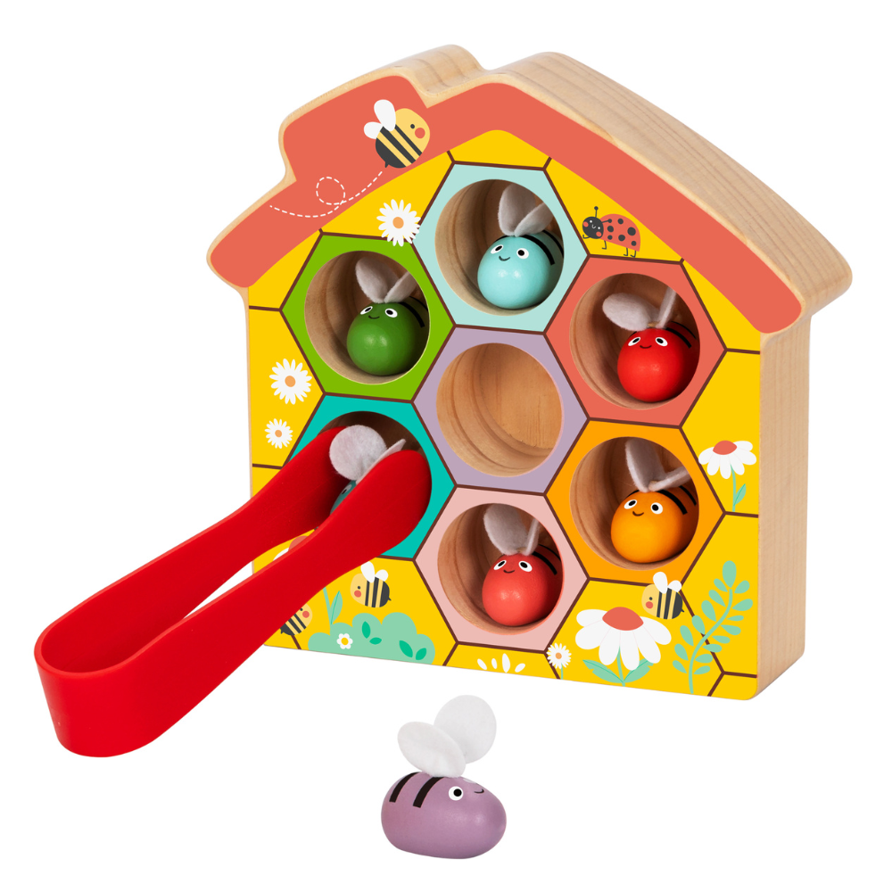 hi Pando - Wooden Color Sorter - Beehive Themed - 9pcs