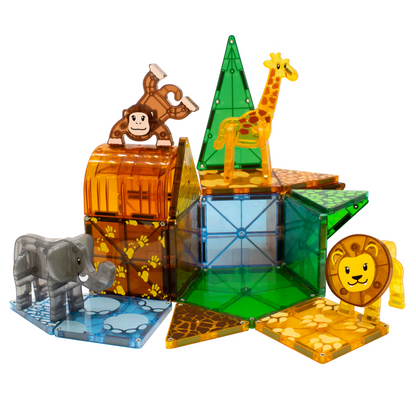Magna-Tiles - Magnetic Construction Set - Safari Animals Set - 25pcs