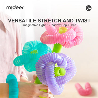 Mideer - Glow Pop Tube Sensory Fidget Toy with Light-Up Balls for Kids