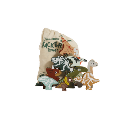 Le Toy Van - Wooden Jurassic Stacking Dinosaurs & Bag - 10pcs