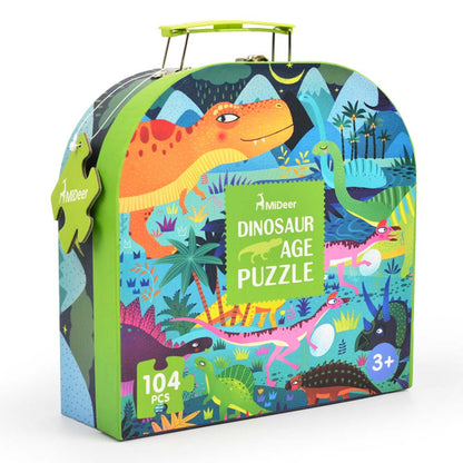 Mideer - Gift Box Jigsaw Puzzle for Kids - Dinosaur Age - 104 Pieces
