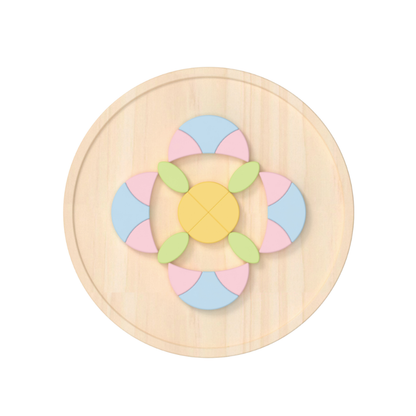 Classic World - Flower Mandala Wooden Block Puzzle - 70 Pieces