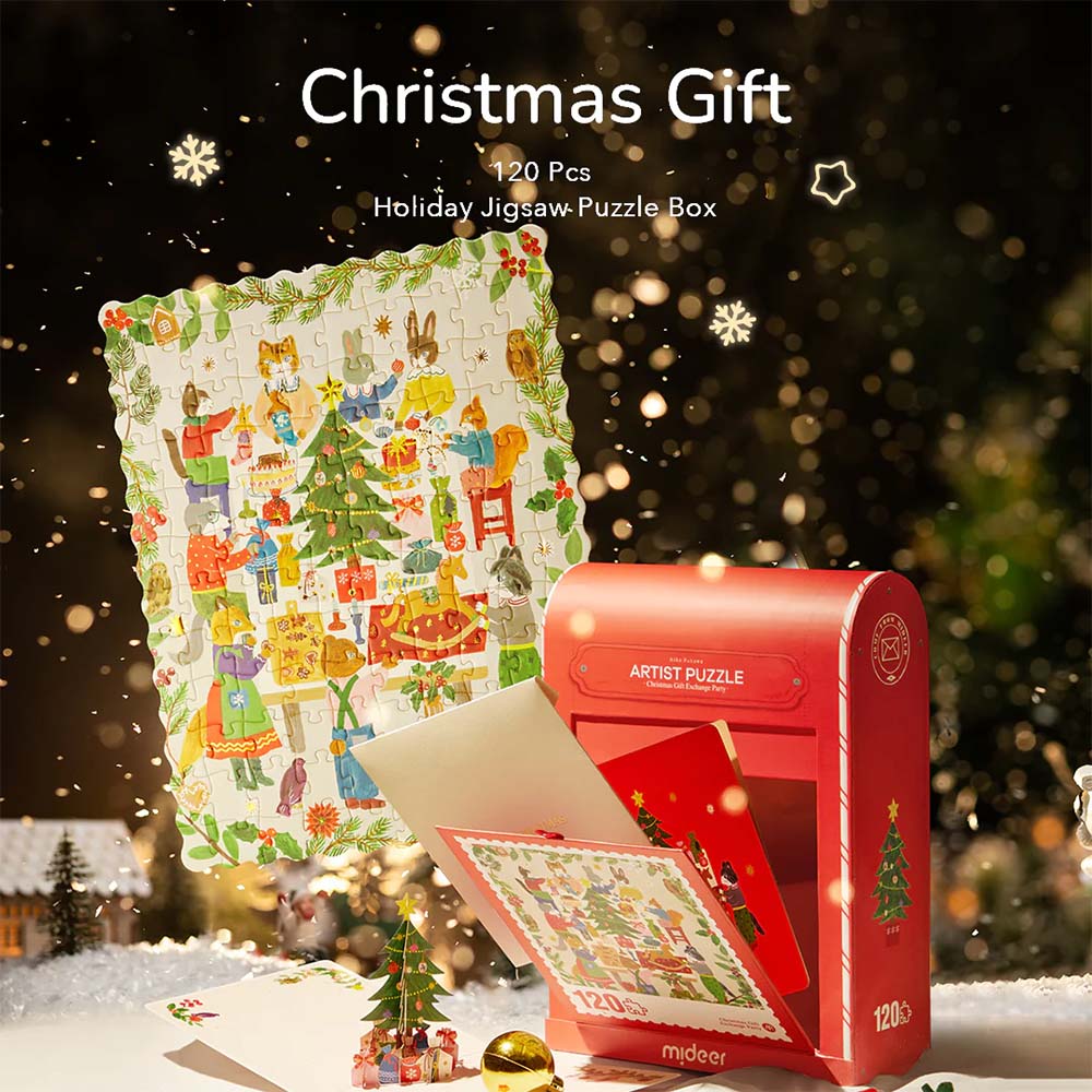 Mideer - Christmas Gift Box - 120 Piece Puzzle
